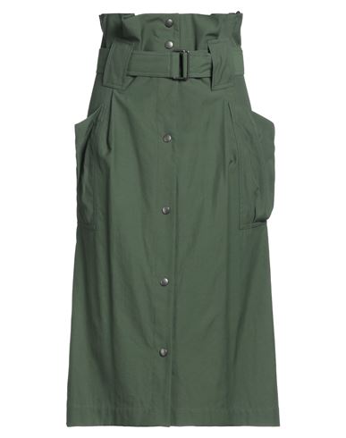 Kenzo Woman Midi Skirt Green Size 2 Triacetate, Cotton
