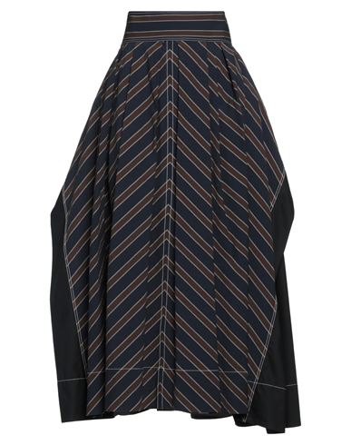 Tory Burch Woman Maxi Skirt Midnight Blue Size 6 Cotton, Elastane