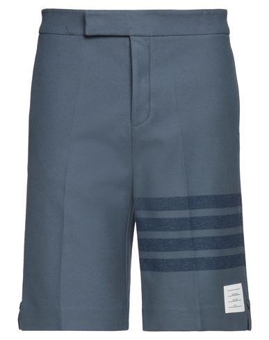 Thom Browne Man Shorts & Bermuda Shorts Slate Blue Size 3 Cotton