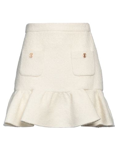 Sandro Woman Mini Skirt Ivory Size 8 Cotton, Wool, Synthetic Fibers, Polyacrylic, Alpaca Wool In White