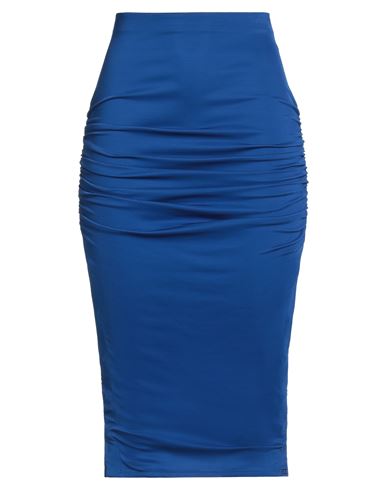 Elisabetta Franchi Woman Midi Skirt Bright Blue Size 4 Viscose, Elastane