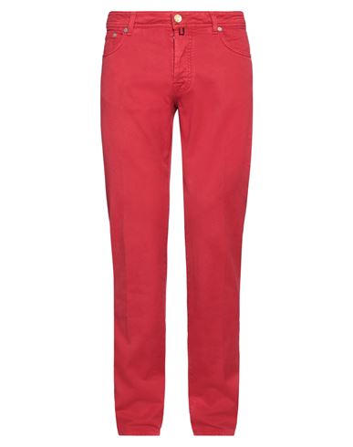 Shop Jacob Cohёn Man Pants Red Size 34 Cotton, Elastane