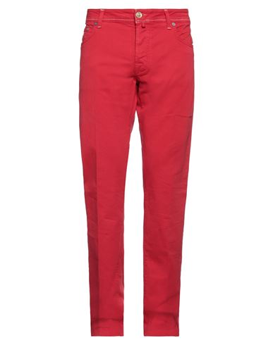 Shop Jacob Cohёn Man Pants Red Size 33 Cotton, Elastane