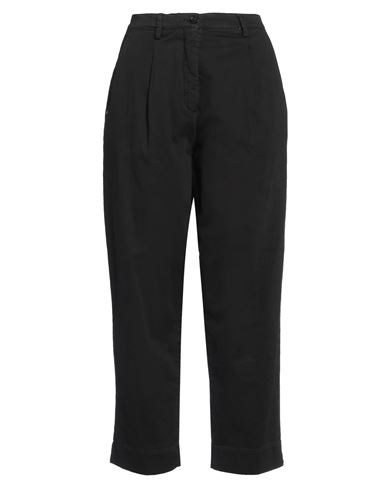 White Sand Woman Pants Black Size 8 Cotton, Elastane In Black