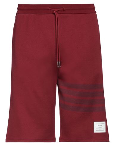 Shop Thom Browne Man Shorts & Bermuda Shorts Burgundy Size 4 Cotton In Red