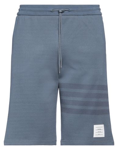 Shop Thom Browne Man Shorts & Bermuda Shorts Slate Blue Size 2 Cotton