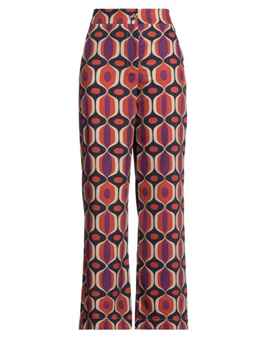 Berna Woman Pants Brick Red Size 8 Polyester, Elastane