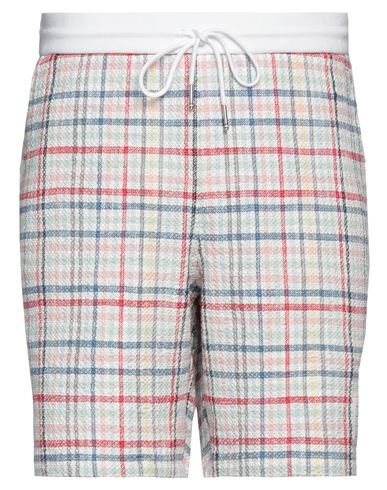 Shop Thom Browne Man Shorts & Bermuda Shorts White Size 3 Cotton, Polyamide, Elastane