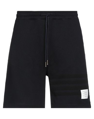 Shop Thom Browne Man Shorts & Bermuda Shorts Midnight Blue Size 4 Cotton, Elastane