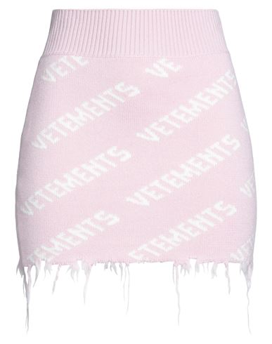 Shop Vetements Woman Mini Skirt Pink Size S Merino Wool