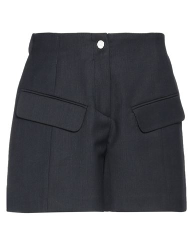 Maje Woman Shorts & Bermuda Shorts Midnight Blue Size 10 Polyester, Virgin Wool, Elastane