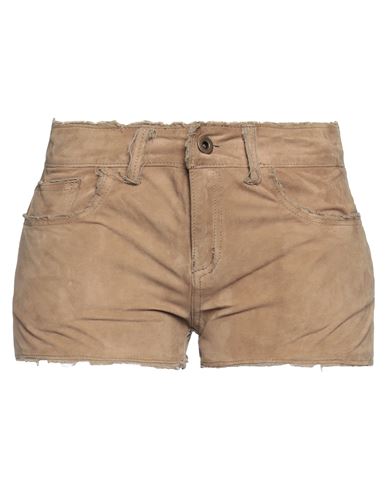Salvatore Santoro Woman Shorts & Bermuda Shorts Camel Size 4 Soft Leather In Beige