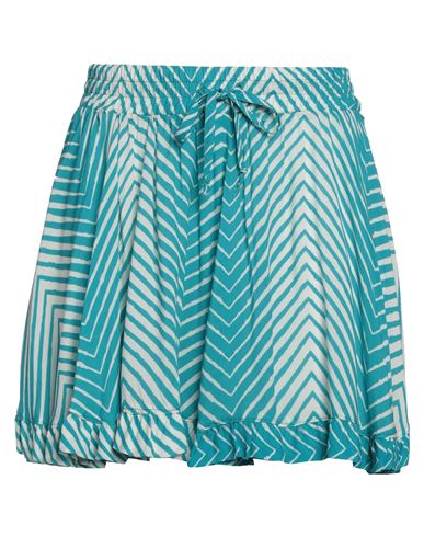 Soallure Woman Shorts & Bermuda Shorts Turquoise Size 8 Viscose In Blue