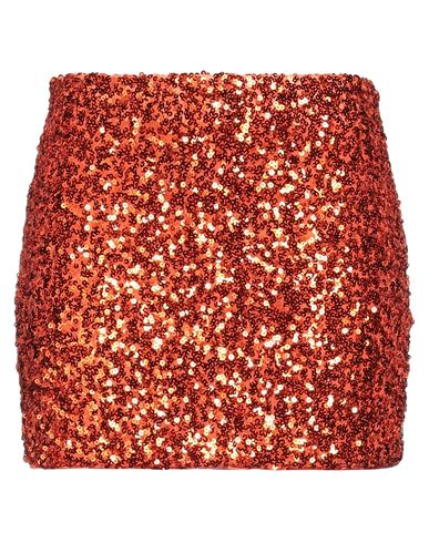 Vicolo Woman Mini Skirt Rust Size M Polyester, Elastane In Red