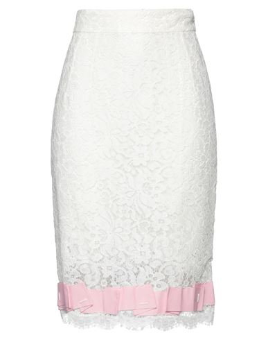 Dolce & Gabbana Woman Midi Skirt White Size 12 Polyamide, Cotton, Viscose, Acetate