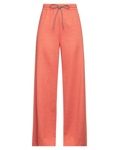 Max Mara Woman Pants Orange Size 14 Cotton, Linen