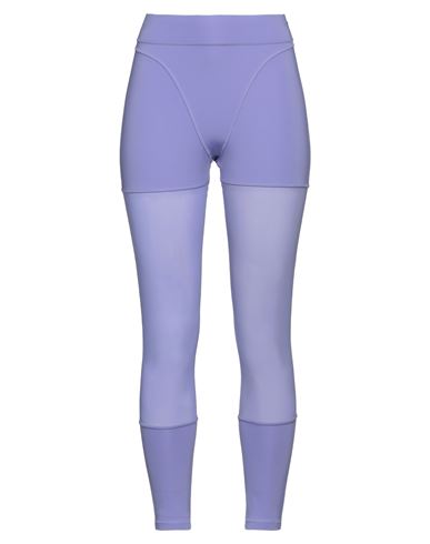 Reebok Woman Leggings Light Purple Size 8 Nylon, Elastane