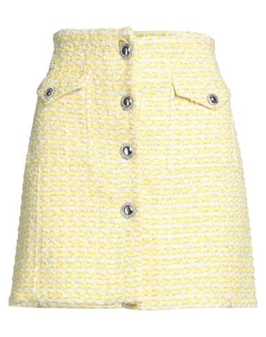 Shop Alessandra Rich Woman Mini Skirt Yellow Size 6 Polyamide, Cotton, Acrylic, Viscose, Polyester