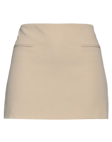Shop Ferragamo Woman Mini Skirt Beige Size 4 Virgin Wool