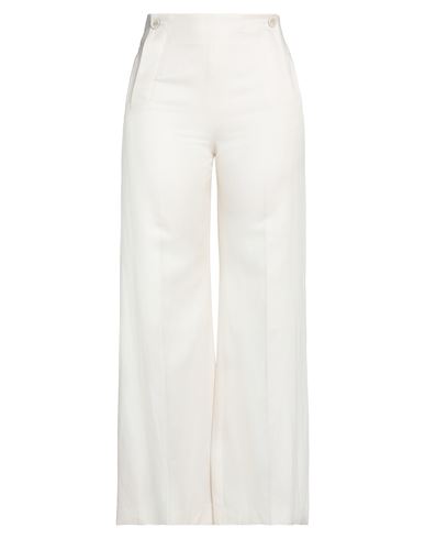 Chloé Woman Pants Ivory Size 8 Virgin Wool, Linen In White