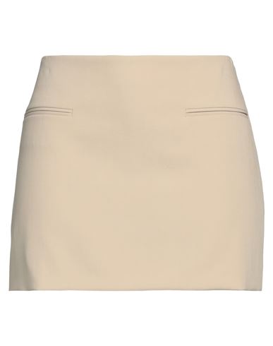 Shop Ferragamo Woman Mini Skirt Beige Size 10 Virgin Wool