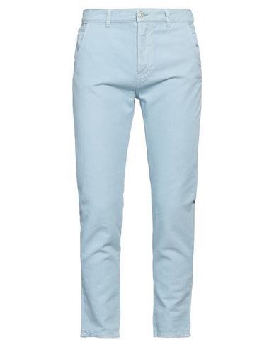 Shop Grey Daniele Alessandrini Man Pants Sky Blue Size 34 Cotton, Linen