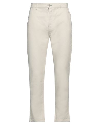 Shop Grey Daniele Alessandrini Man Pants Off White Size 33 Cotton, Linen