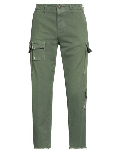 Shop People (+)  Man Pants Green Size 30 Cotton, Elastane