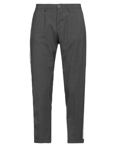 People (+)  Man Pants Lead Size 32 Virgin Wool, Polyester, Elastane In Grey
