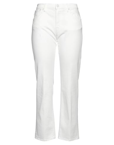 People (+)  Woman Jeans White Size 30 Cotton, Elastane