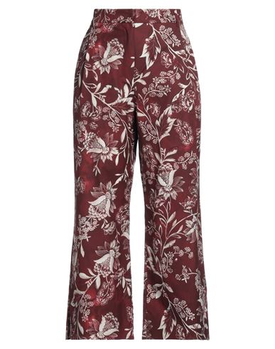 's Max Mara Woman Pants Burgundy Size 10 Cotton In Red