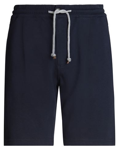 Brunello Cucinelli Man Shorts & Bermuda Shorts Navy Blue Size L Cotton, Polyamide