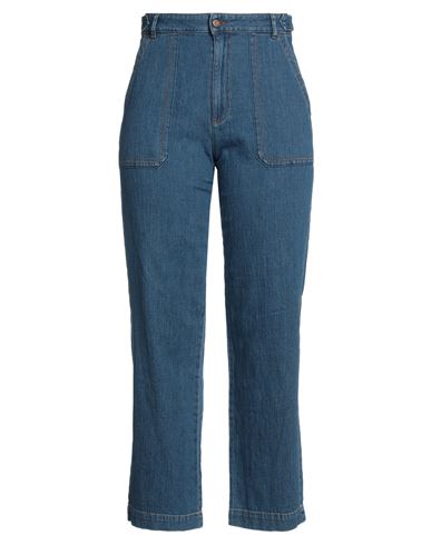 See By Chloé Woman Jeans Blue Size 6 Cotton, Linen, Elastane