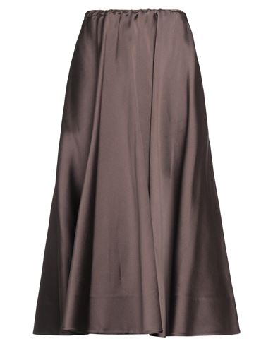 Valentino Garavani Woman Midi Skirt Dark Brown Size 4 Polyester, Silk