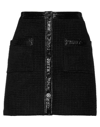 Maje Woman Mini Skirt Black Size 8 Cotton, Viscose, Polyamide, Polyester