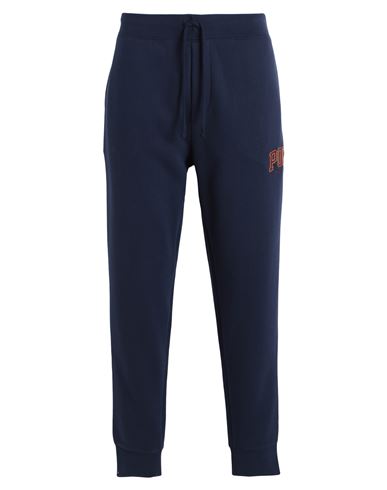 Polo Ralph Lauren The Rl Fleece Logo Jogger Pant Man Pants Navy Blue Size M Cotton, Polyester