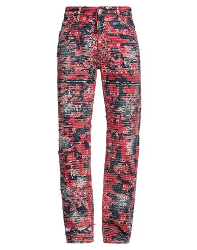 Dsquared2 Man Denim Pants Red Size 32 Cotton In Multi