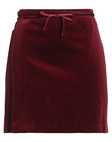Dsquared2 Woman Mini Skirt Burgundy Size 2 Cotton, Metallic Fiber In Red
