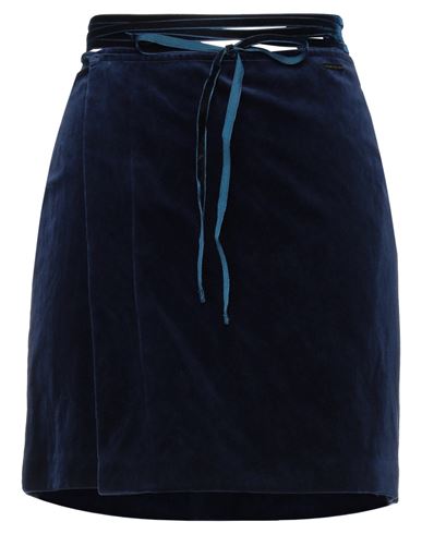 Dsquared2 Woman Mini Skirt Midnight Blue Size 2 Cotton, Metallic Fiber