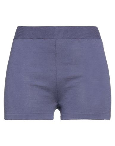 Fabrizio Del Carlo Woman Shorts & Bermuda Shorts Slate Blue Size M Cotton