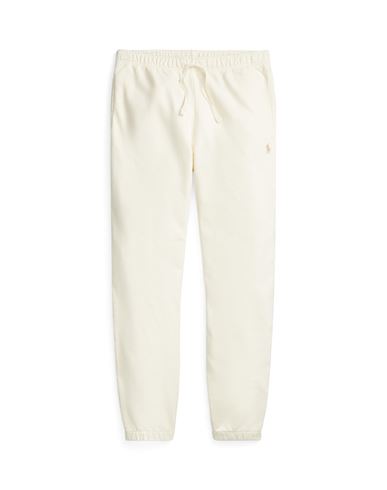 Polo Ralph Lauren Loopback Terry Sweatpant Man Pants Ivory Size Xl Cotton In White