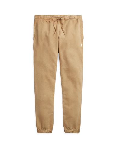 Shop Polo Ralph Lauren Loopback Terry Sweatpant Man Pants Camel Size L Cotton In Beige