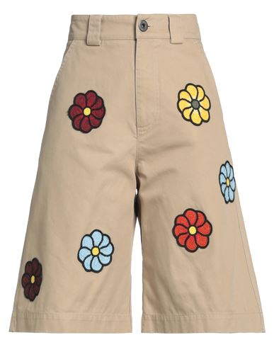 Shop Moncler Woman Shorts & Bermuda Shorts Sand Size 2 Cotton In Beige