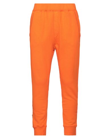 Dsquared2 Man Pants Orange Size M Cotton, Elastane