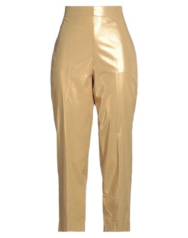 Jucca Woman Pants Gold Size 10 Cotton