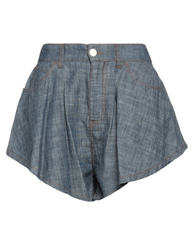 Pinko Uniqueness Woman Shorts & Bermuda Shorts Blue Size 30 Cotton, Linen