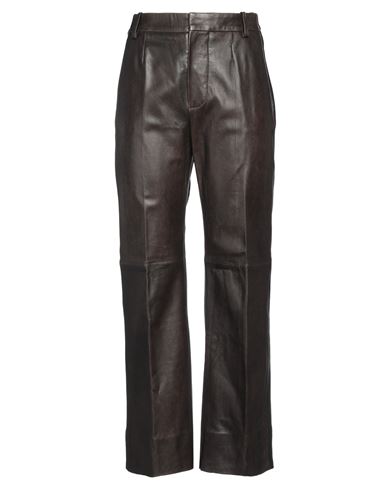 Dsquared2 Woman Pants Dark Brown Size 6 Ovine Leather
