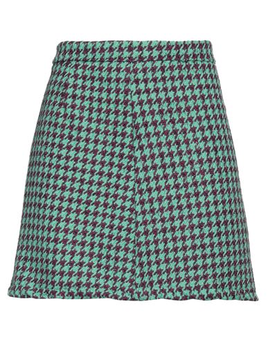 Vanessa Scott Woman Mini Skirt Green Size M Polyester, Wool