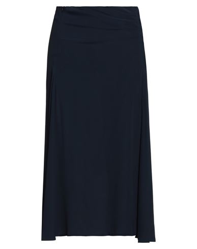Semicouture Woman Midi Skirt Navy Blue Size 8 Acetate, Silk
