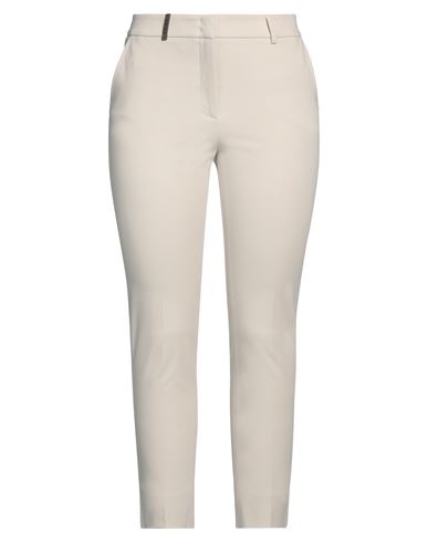 Peserico Woman Pants Cream Size 12 Cotton, Elastane In White